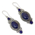 Lapis lazuli dangle earrings, 'Johari Treasure' - Ornate Sterling Silver Dangle Earrings with Lapis Lazuli (image 2b) thumbail