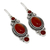 Red onyx dangle earrings, 'Johari Sunset' - Red Onyx and Sterling Silver Dangle Earrings from India (image 2b) thumbail