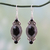 Onyx dangle earrings, 'Johari Night' - Hand Made Black Onyx and Silver 925 Hook Style Earrings thumbail