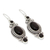 Onyx dangle earrings, 'Johari Night' - Hand Made Black Onyx and Silver 925 Hook Style Earrings (image 2b) thumbail