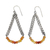 Carnelian dangle earrings, 'Chain Swings' - Indian Vintage Style Carnelian and Sterling Silver Earrings