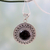 Onyx pendant necklace, 'Mumbai Medallion' - Black Onyx on Sterling Silver Pendant Necklace from India thumbail