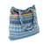 Cotton shoulder bag, 'Sky Blue Gujarat Glam' - Hand Loomed Sky Blue Cotton Handbag with Sequins (image 2b) thumbail