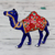 Meenakari figurine, 'Blue Camel' - Mughal Style Enameled Camel Figurine from India