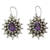 Amethyst dangle earrings, 'Eternal Radiance' - Amethyst and Silver Artisan Crafted 6 Carat Earrings (image 2a) thumbail