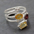 Multi gemstone wrap ring, 'Be Scintillating' - Citrine Garnet Topaz in Sterling Silver Ring from India thumbail