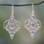 Blue topaz dangle earrings, 'Blue Arabesque' - Artisan Crafted Blue Topaz Dangle Earrings with Chalcedony thumbail