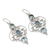 Blue topaz dangle earrings, 'Blue Arabesque' - Artisan Crafted Blue Topaz Dangle Earrings with Chalcedony (image 2b) thumbail