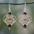 Smoky quartz and citrine dangle earrings, 'Dusk Arabesque' - Indian Sterling Silver Earrings with Smokey Quartz & Citrine thumbail