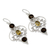 Smoky quartz and citrine dangle earrings, 'Dusk Arabesque' - Indian Sterling Silver Earrings with Smokey Quartz & Citrine (image 2b) thumbail