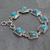 Sterling silver link bracelet, 'Ocean Sky' - Sterling Silver Link Bracelet with Composite Turquoise