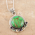Multigem pendant necklace, 'Valley of Flowers' - Indian Silver Necklace with Green Composite Turquoise