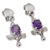 Amethyst-Blumenohrringe - Amethyst und Sterling Silber Ohrringe Blumenschmuck