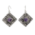 Amethyst dangle earrings, 'Purple Connection' - Sterling Silver Dangle Earrings Crafted with Amethysts