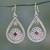 Peridot and garnet dangle earrings, 'Jali Glamour' - Traditional Indian Silver Earrings with Peridot and Garnet thumbail