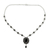 Onyx Y necklace, 'Night Drama' - Floral Sterling Silver and Onyx Hand Crafted Y Necklace (image 2a) thumbail