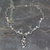 Rainbow moonstone Y necklace, 'Lotus Buds' - Handmade Sterling Silver Y Necklace with Rainbow Moonstones thumbail