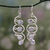 Rainbow moonstone dangle earrings, 'Lotus Buds' - Rainbow Moonstone Dangle Earrings Sterling Silver Jewelry thumbail