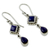 Lapis lazuli dangle earrings, 'Queen of Diamonds' - Lapis Lazuli and Sterling Silver Earrings Handmade in India