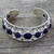 Lapis lazuli cuff bracelet, 'Nostalgia' - Lapis Lazuli and Sterling Silver Cuff Bracelet from India thumbail