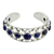 Lapis lazuli cuff bracelet, 'Nostalgia' - Lapis Lazuli and Sterling Silver Cuff Bracelet from India (image 2a) thumbail