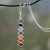 Multigem pendant necklace, 'Chakra Balance' - Indian Seven-Gemstone Chakra Necklace in 925 Sterling Silver thumbail