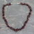 Granatperlen-Halskette, 'Romance - Handgefertigte Granathalskette aus Indien mit Silberverschluss
