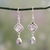 Rainbow moonstone dangle earrings, 'Queen of Diamonds' - Silver and Rainbow Moonstone Earrings Handmade in India thumbail
