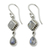 Rainbow moonstone dangle earrings, 'Queen of Diamonds' - Silver and Rainbow Moonstone Earrings Handmade in India (image 2a) thumbail