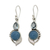 Blue topaz and chalcedony dangle earrings, 'Modern Romance' - Sterling Silver Hook Earrings with Blue Topaz and Chalcedony (image 2a) thumbail
