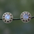 Rainbow moonstone button earrings, 'Lavish Moons' - Artisan Crafted Sterling Silver Rainbow Moonstone Earrings thumbail