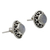 Rainbow moonstone button earrings, 'Lavish Moons' - Artisan Crafted Sterling Silver Rainbow Moonstone Earrings (image 2b) thumbail