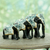 Lacquered wood sculptures, 'Blue Elephant Trio' (set of 3) - Indian Artisan Crafted Wood Elephant Sculptures (Set of 3) thumbail