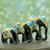 Lacquered wood sculptures, 'Black Elephant Trio' (set of 3) - 3 Artisan Crafted Lacquered Wood Elephant Sculptures thumbail