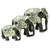 Esculturas de madera lacada, (juego de 3) - Set de 3 Elefantes de Madera Tallada Pintados a Mano