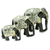 Lacquered wood sculptures, 'Grey Elephant Trio' (set of 3) - Set of 3 Hand-Painted Carved Wood Elephant Sculptures