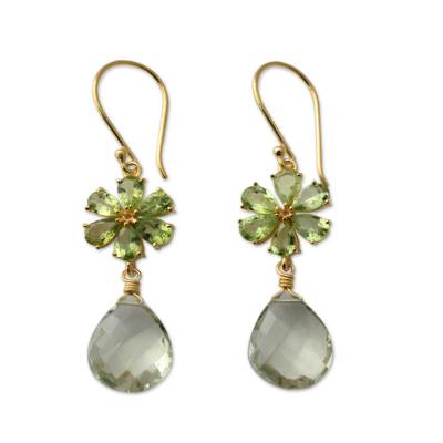 Unicef Uk Market Gold Vermeil Fl Prasiolite And Peridot Gold Vermeil Fl Prasiolite And Peridot Earrings Jaipur Allure