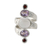 Multi-gemstone cocktail ring, 'Spiral Enchantment' - Silver Moonstone Artisan Ring with Amethyst and Garnet