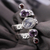 Multi-gemstone cocktail ring, 'Spiral Enchantment' - Silver Moonstone Artisan Ring with Amethyst and Garnet (image 2b) thumbail