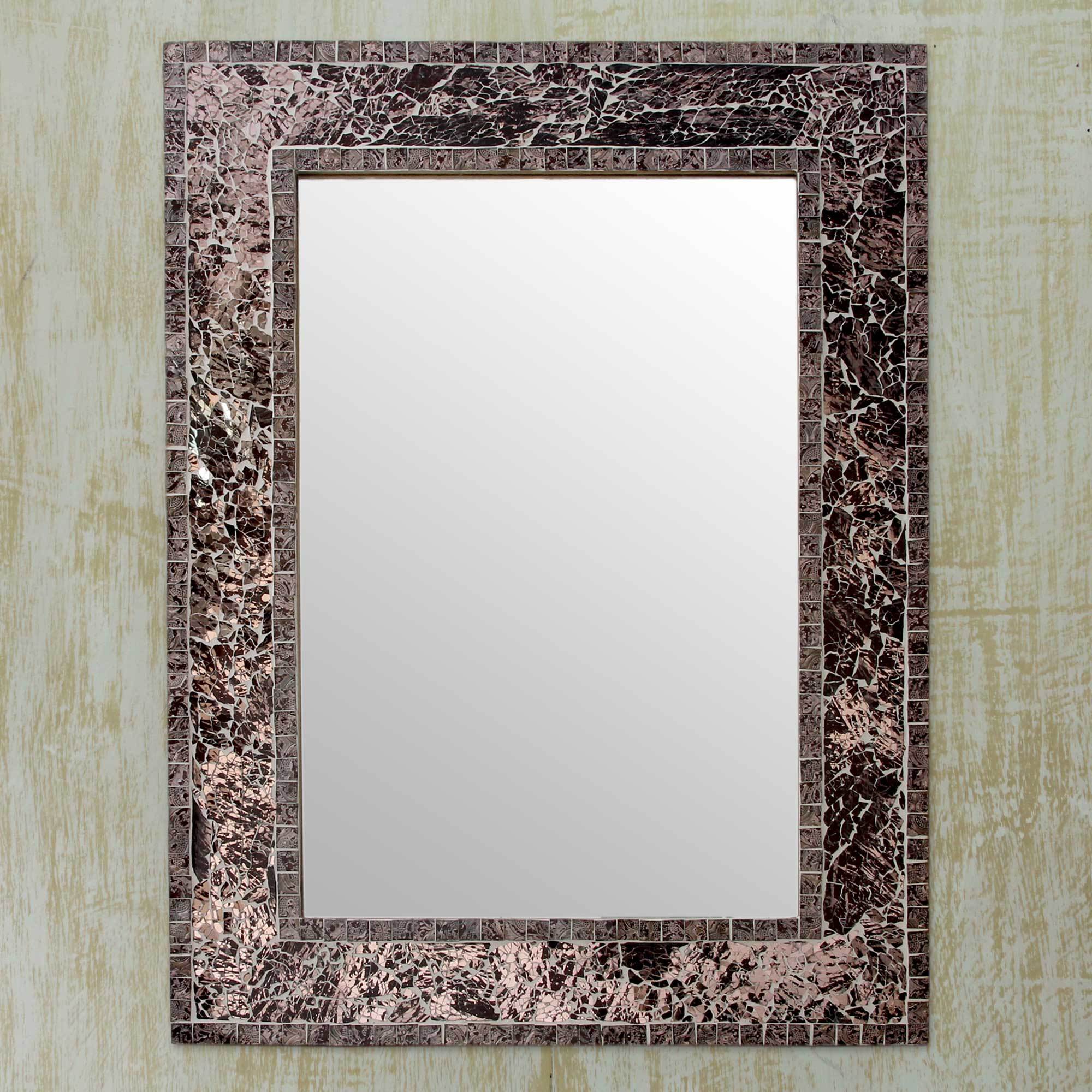 Handcrafted Glass Mosaic Wall Mirror From India Twilight