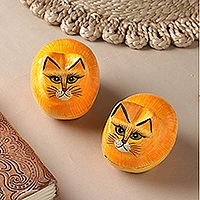 Bandeja decorativa para gatos de madera de sésé - Gato perezoso