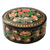 Papier mache box, 'Rose Grandeur' - Flowers on Papier Mache Decorative Box from India
