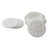 Marble coasters, 'White Agra Lily' (set of 6) - Six White Indian Marble Carved Coasters with Holder