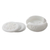 Marble coasters, 'White Agra Lily' (set of 6) - Six White Indian Marble Carved Coasters with Holder (image 2b) thumbail