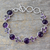 Amethyst link bracelet, 'Glorious Purple' - Artisan Crafted Silver Link Bracelet with Amethysts thumbail