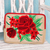 Embroidered tablet sleeve, 'Red Rose Romance' - Embroidered Tablet Sleeve Padded Lined Case with Rose Theme thumbail