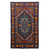 Wool chain stitch rug, 'Blue Mughal Palace' (3x5) - Blue and Burgundy Handcrafted Chain Stitch Wool Rug (3 x 5)