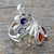 Multi-gemstone chakra ring, 'Harmonious Wisdom' - Multi-gemstone .925 Silver Ring Chakra jewellery from India (image 2b) thumbail