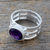 Amethyst single stone ring, 'Twilight Mood' - 4-carat Amethyst on Sterling Silver Ring Pisces Jewelry (image 2) thumbail