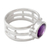 Amethyst single stone ring, 'Twilight Mood' - 4-carat Amethyst on Sterling Silver Ring Pisces Jewelry (image 2b) thumbail